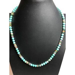1662 Beautiful Turquoise amethyst & Tourmaline Necklace 20" stretch cord